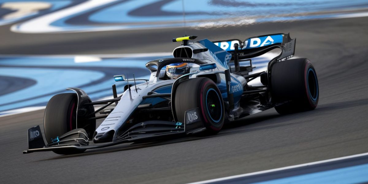 Voiture de F1 Mercedes sur circuit