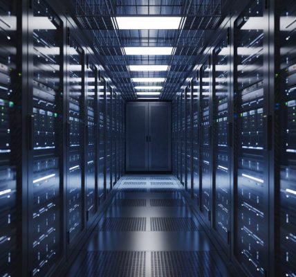Centre de données moderne illustrant l'infrastructure IaaS