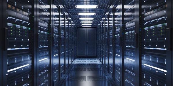 Centre de données moderne illustrant l'infrastructure IaaS