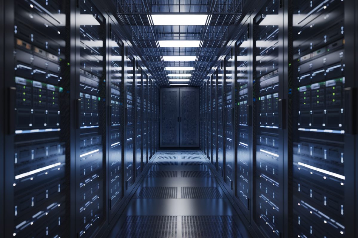 Centre de données moderne illustrant l'infrastructure IaaS